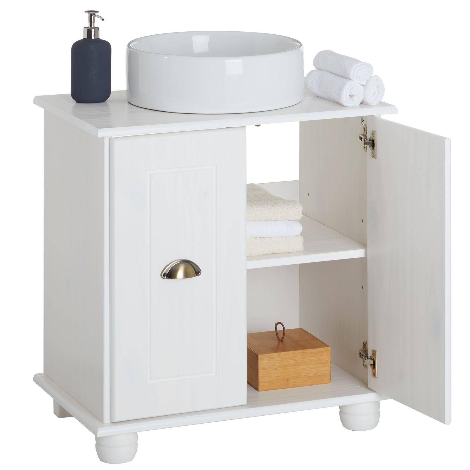 Waschbeckenunterschrank COLMAR mit 2 weiß in | mobilia24 Fächer