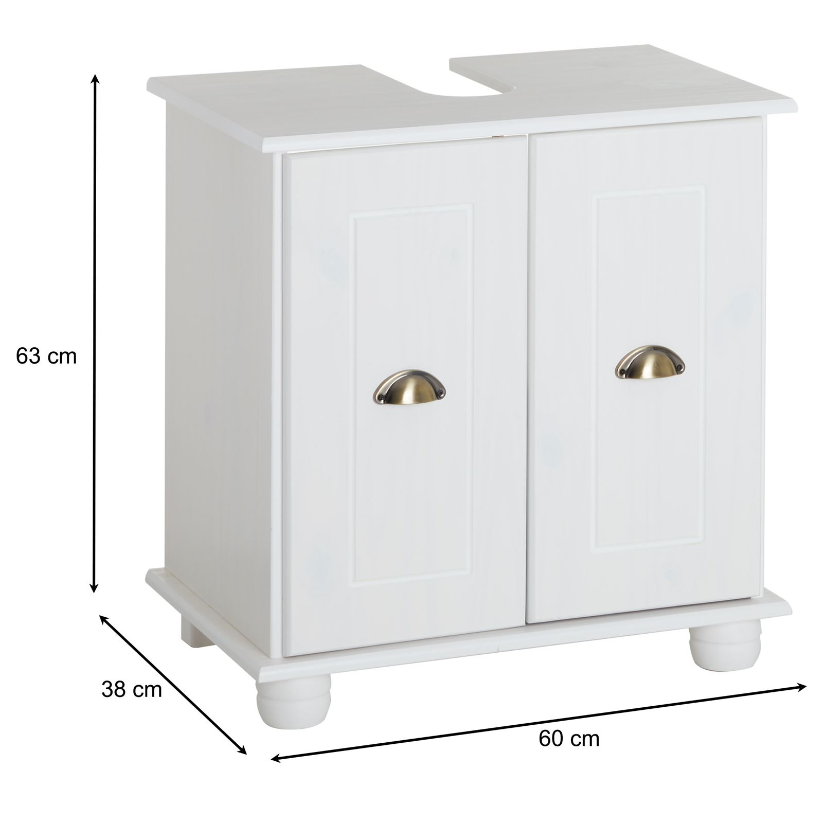 Waschbeckenunterschrank COLMAR mit 2 Fächer in weiß | mobilia24
