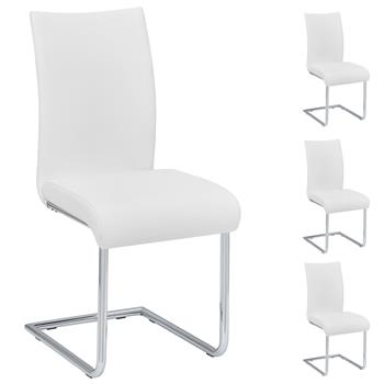 Lot de 4 chaises ALADINO, en synthétique blanc