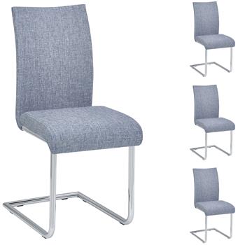 Lot de 4 chaises ALADINO, en tissu gris