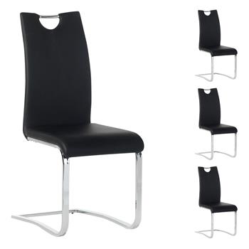 Lot de 4 chaises SABA, en synthétique noir