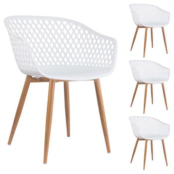 Lot de 4 chaises MADEIRA, en plastique blanc