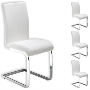 Lot de 4 chaises LETICIA, en synthétique blanc