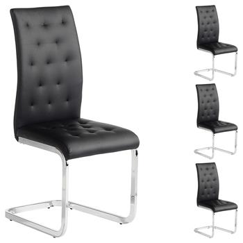 Lot de 4 chaises CHLOE, en synthétique noir