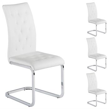 Lot de 4 chaises CHLOE, en synthétique blanc