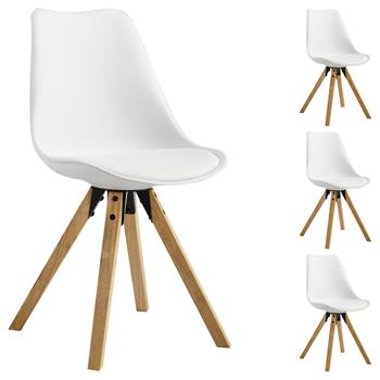 Lot de 4 chaises scandinaves TYSON, en synthétique blanc