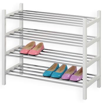 Etagère à chaussures RESA, 4 tablettes, laqué blanc