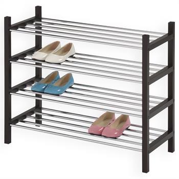 Etagère à chaussures RESA, 4 tablettes, laqué brun