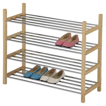 Etagère à chaussures RESA, 4 tablettes, vernis naturel