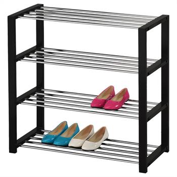 Etagère à chaussures ARINA, 4 tablettes, noir