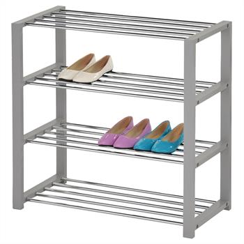 Etagère à chaussures ARINA, 4 tablettes, gris