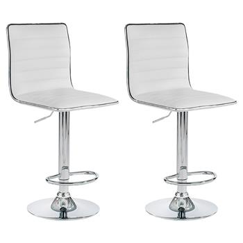 Lot de 2 tabourets de bar ROCA, blanc