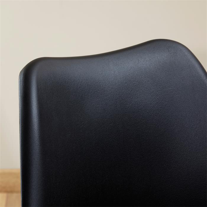 Esszimmerstuhl ROUEN im 4er-Set mit Sitzkissen, Kunststoff schwarz/schwarz