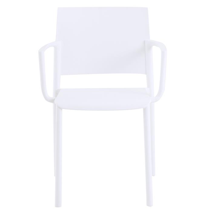 Lot de 4 chaises de jardin TERRA en plastique blanc