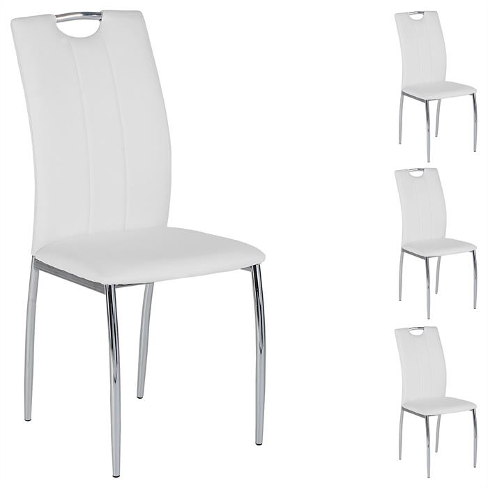 Lot de 4 chaises APOLLO, en synthétique blanc