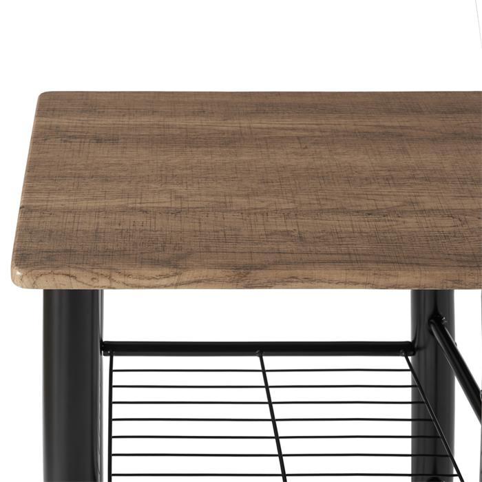 Ensemble table haute de bar et 2 chaises STYLE, décor chêne sauvage