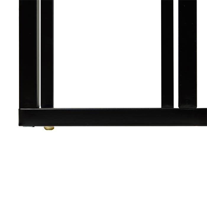 Table d'appoint rectangulaire DEBORA, en métal noir et décor béton foncé