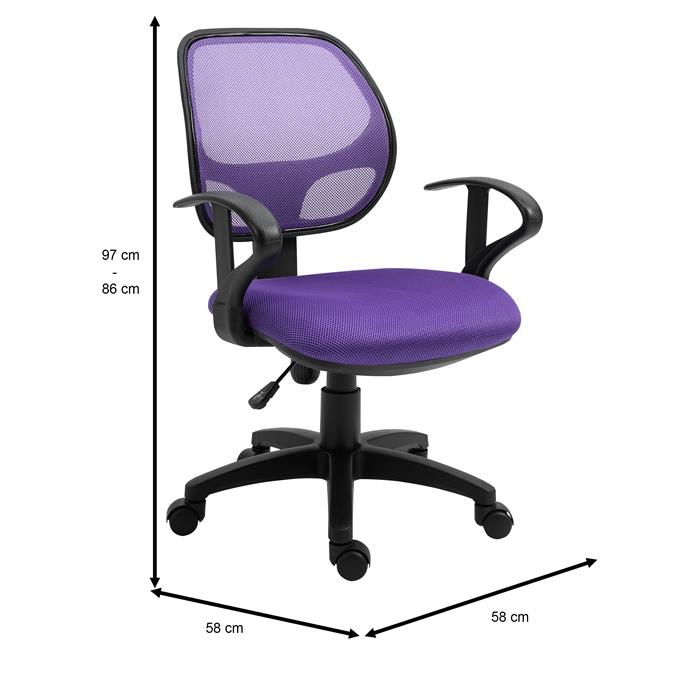 Chaise de bureau à roulettes COOL, violet