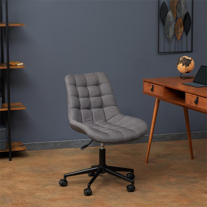 Chaise de bureau TALIA, en tissu gris foncé