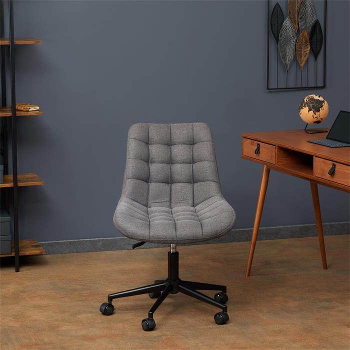 Chaise de bureau TALIA, en tissu gris foncé