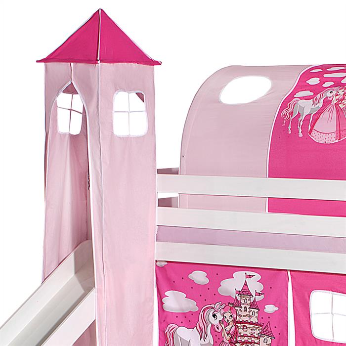 Turm PRINZESSIN zu Bett mit Rutsche, pink/rosa