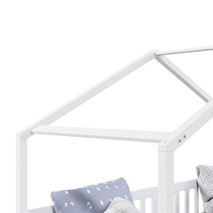 Hausbett ELEA in 90 x 200 cm aus massiver Kiefer mit Schubladen in weiß