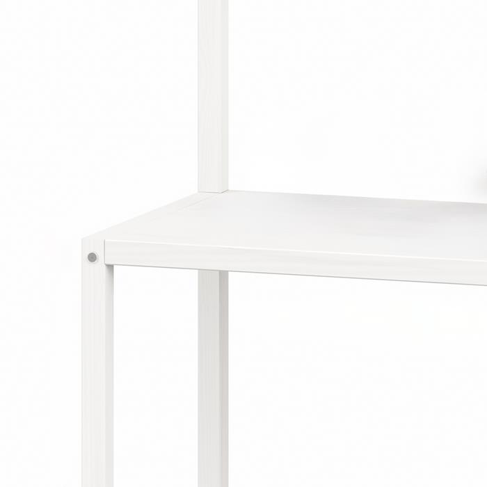 Bureau enfant NIVIA en forme de maison en pin massif lasuré blanc