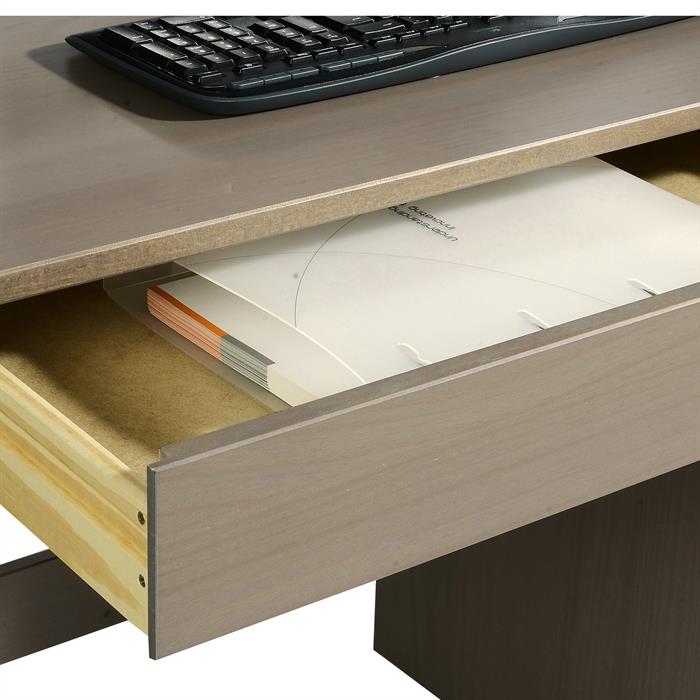 Schreibtisch HUGO in Kiefer massiv in taupe mit 5 Schubladen