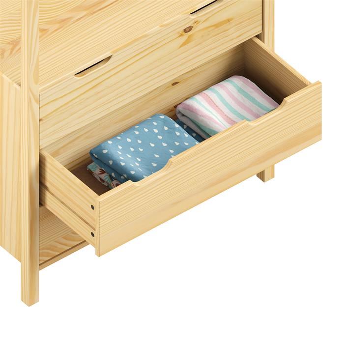 Commode AMIRA type Montessori, avec 3 tiroirs, en pin massif naturel