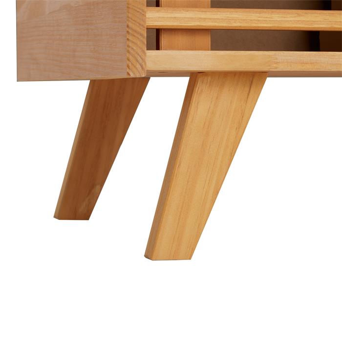 Table basse SEAN avec niches, en pin massif finition teintée/cirée