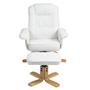 Fauteuil de relaxation avec repose-pieds CHARLY, en tissu blanc