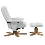 Fauteuil de relaxation avec repose-pieds CHARLY, en tissu blanc