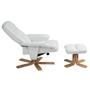 Fauteuil de relaxation avec repose-pieds CHARLY, en tissu blanc