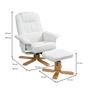 Fauteuil de relaxation avec repose-pieds CHARLY, en tissu blanc