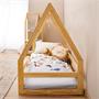 Lit cabane LUSIA 80 x 160 cm, en pin massif naturel