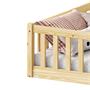 Lit enfant GUSTAVO type Montessori, couchage 90x200 cm, en pin massif naturel