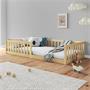 Lit enfant GUSTAVO type Montessori, couchage 90x200 cm, en pin massif naturel