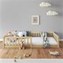 Lit enfant GUSTAVO type Montessori, couchage 90x200 cm, en pin massif naturel