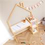 Bureau enfant NIVIA en forme de maison en pin massif lasuré blanc/naturel