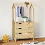 Commode AMIRA type Montessori, avec 3 tiroirs, en pin massif naturel