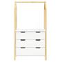 Commode AMIRA type Montessori, avec 3 tiroirs, en pin massif naturel et blanc